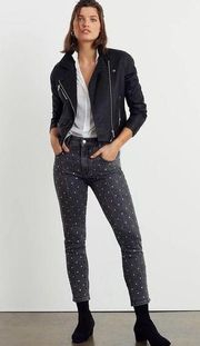 Anthropologie Pilcro Ultra High-Rise Beaded Slim Jeans | Grey Wash Rhinestone 25