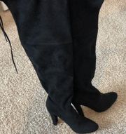 Knee High Black Suede Boots