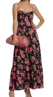 Alice + Olivia Black Floral Maxi Dress Size 14