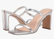 The Drop Women's Avery Square Toe Two Strap High Heeled Sandal