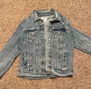 Distressed Denim Jean Jacket