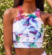 Lulu’s Make Progress Multi Print High Neck Medium Impact Sports Bra NWT