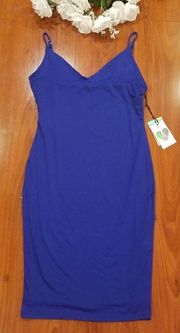 Iris Fitted Blue Spegetti Strap Dress Size Large