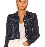 Lovers + Friends Pinstriped Denim Jacket