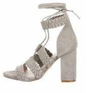 Raye Suede Braided Accents Gladiator Sandals Grey