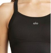 ALO black ribbed sports bra