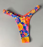 Kulani Kini Large Sapphire Sun Retro Y Thong Bikini Bottom