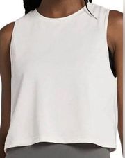 Women's Crop Top Sleeveless Athletic Shirt White | M