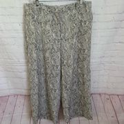 Ann Taylor (Factory) wide leg high rise cropped snake print dress pants Size 14