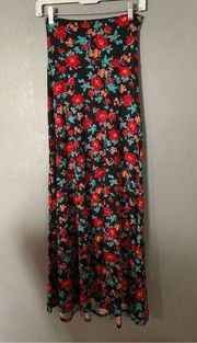 LulaRoe Floral Unicorn Maxi Skirt Size XXS