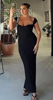 Curve Larissa Black Knit Maxi Dress Plus Size 18