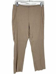 Philosophy Di Alberta Ferretti Sz 4 Printed Trouser Size Zip Flat Front Mid Rise