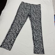 Nike Dri Fit Black & White Patterned Athletic Workout Pants / Yoga Leggings Sz S