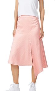 the Label Chateau Pink silky Polka Dot Midi Skirt