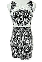 Ark & Co Black and White Bodycon Cutout Dress S