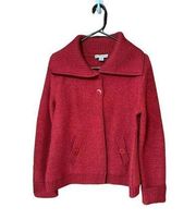 𝅺WOMENS Pendleton Red Merino Wool Coat Two Button Front Sz S