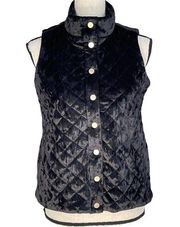 INC Petite Petite Quilted Vest Snap Front Sleeveless Lined Pockets Black New