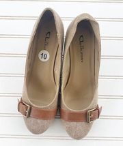 CL by Laundry tan wedges Size 10 New