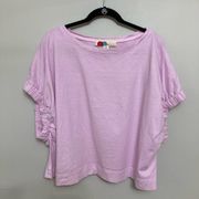 NWT FP Beach 100% Cotton Boxy Cropped T-Shirt in Pink - Size L