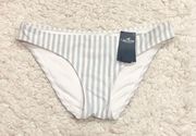 Hollister Striped Cheeky Bikini Bottoms Blue White Small