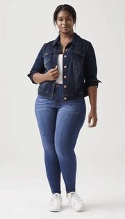 Molly & Isadora NWT Target Plus Size Denim Trucker Jacket in Dark Wash Size 5X