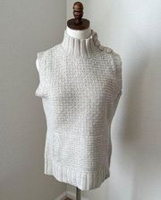 EUC Eastern Mountain‎ Sports Lambswool Sweater Vest Women L Cream Turtleneck