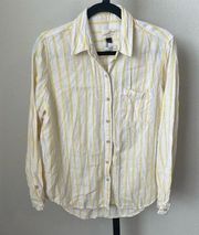 Universal Threads Yellow and White Striped Linen Blend Set Size Small