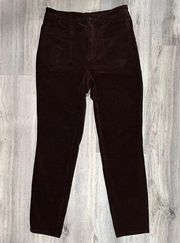 Pilcro And The Letterpress High Rise Skinny Jeans Brown Corduroy Pants Size 30”