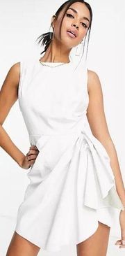 ASOS DESIGN NWT faux leather mini dress in white size 4
