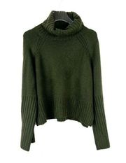 NWT Topshop Split Hem Turtleneck Sweater Relaxed Fit Green Size 4-6 NEW