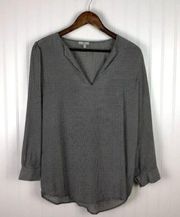 Joie Black/Grey Plaid Pullover Silk Boxy Blouse Sz S