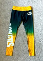 EGC NFL ombré green & gold Green Bay Packers athletic ladies leggings size small
