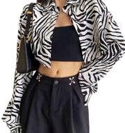 Vintage Donna Morgan Zebra Print Jacket Petite Size 4