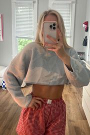 cropped cloud knit sweater