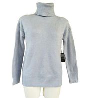 Forever21 Wool Blend Turtleneck Pullover Sweater Blue Gray SMALL