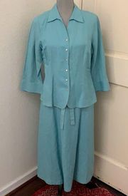 Petite Sophisticate 2 piece suit dress jacket 10 P 10 petite 10P blue New NWT