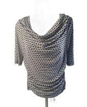 Cable and Gauge Blouse Black & White Business Top Size M