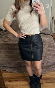 NWT jack bb Dakota zip back reversible vegan leather skirt 4