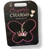Cherish Charms Fairytale Princess Crown Charm Fairy Tale Pink Silvertone NEW