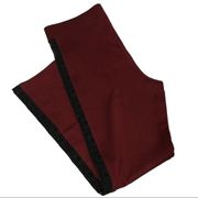 NWT Ganni Bootcut Lace Panel Trousers - Burgundy