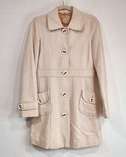 Anthropologie TULLE Size Small Womens  Ivory Cream Wool Peacoat Winter Coat