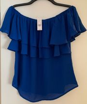 Blue New York And Co Off The Shoulder Blouse