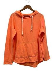 Orange Hooded Pullover Sweatshirt with Kangaroo Pocket Women's XL