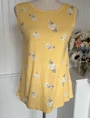 Croft & Barrow Yellow White Daisy Tank