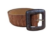 Nordstrom Brown Faux Leather Oversized Belt - Women's Size Large