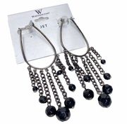 Worthington Jet Black & Silver Dangly Earrings