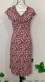 BCBG Maxazria Roses Floral Peasant Dress