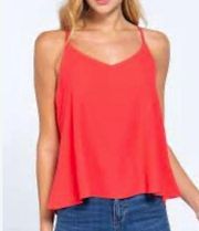 Coral orange camisole swing top, Gianni Bini womens small racerback top