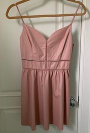 Pink Faux Leather Dress