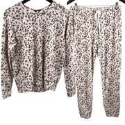 Aqua Leopard Print Lounge Set New Size S